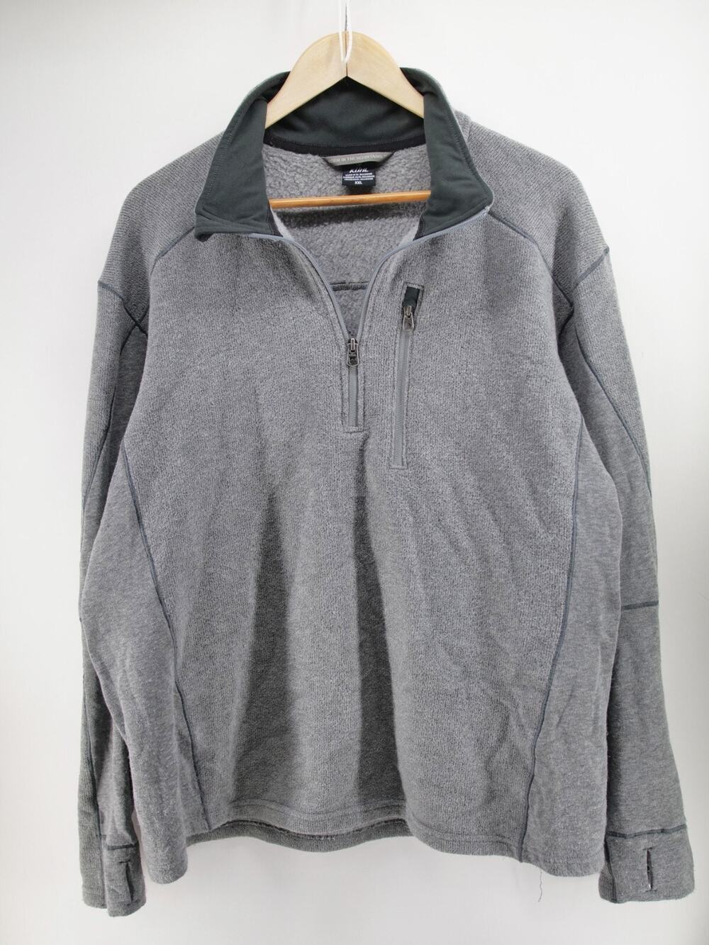 Kuhl Interceptr‎ Fleece Jacket Large Pullover 1/4 Zip Hiking Thumbholes Gray